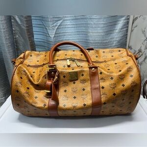 MCM Tan Monogram Travel Bag